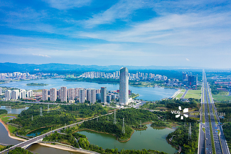 成都天府新区城市航拍图片素材