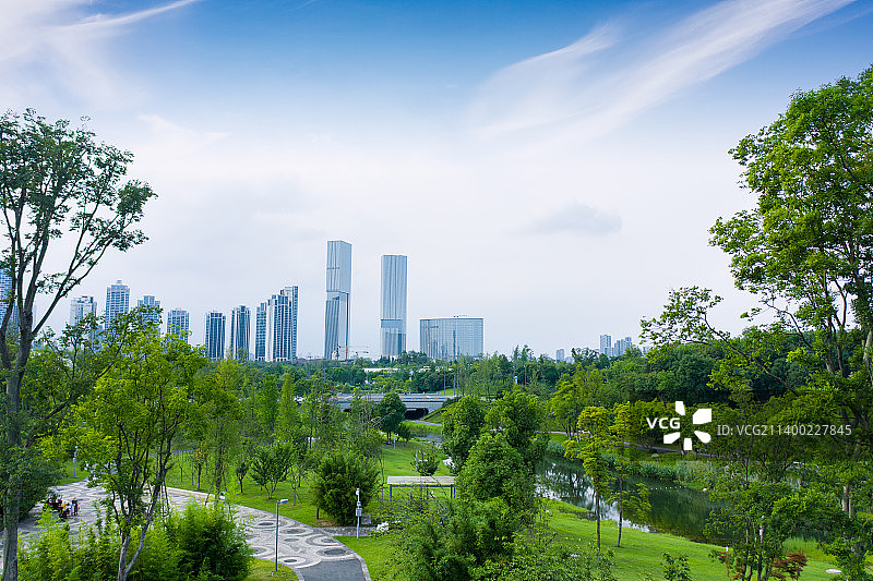 成都天府新区城市航拍图片素材