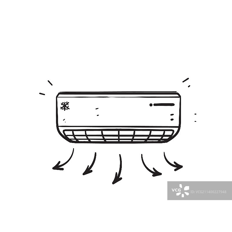 手绘涂鸦空调图标图片素材