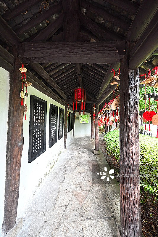绍兴 沈氏园 沈园 走廊图片素材