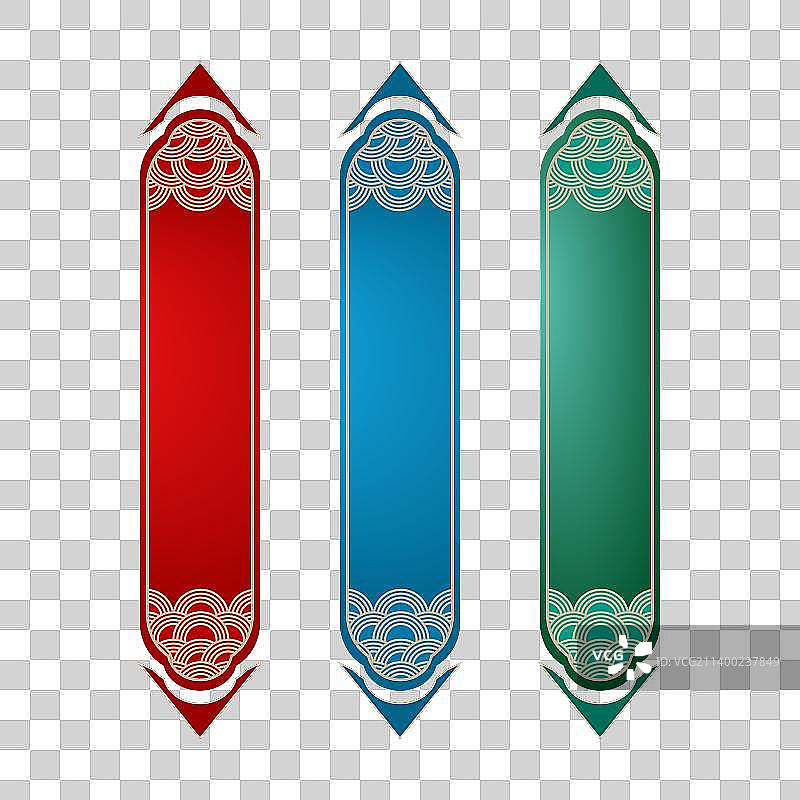 中国风竖版祥云边框图片素材