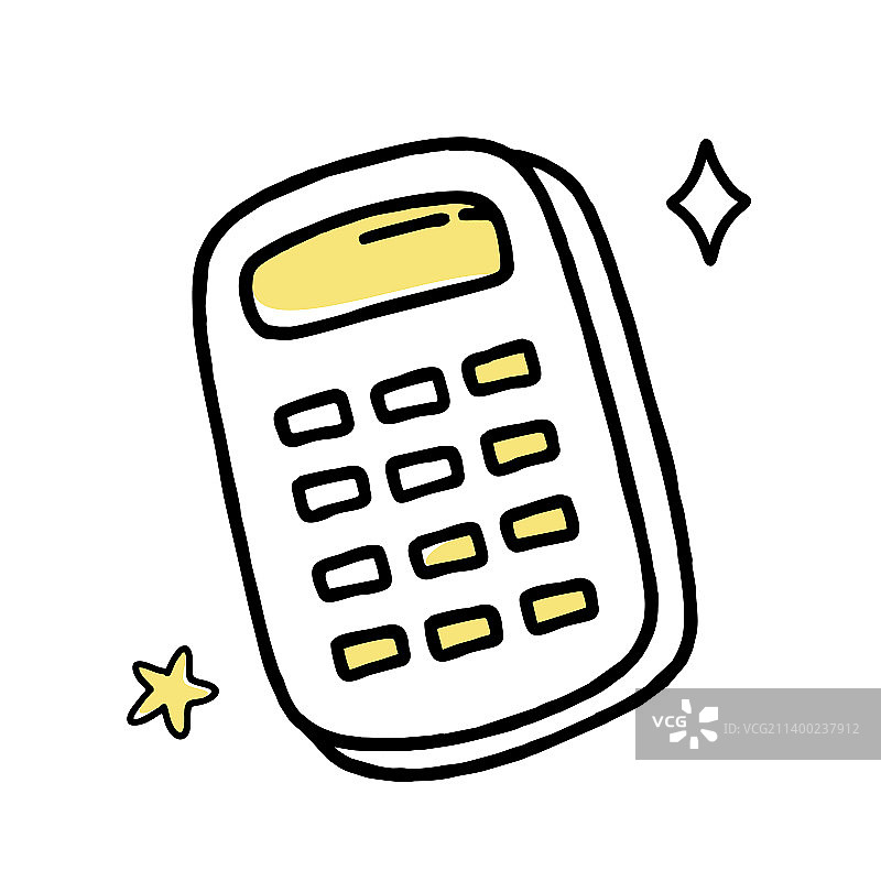 线条风格涂鸦计算器剪贴画图片素材
