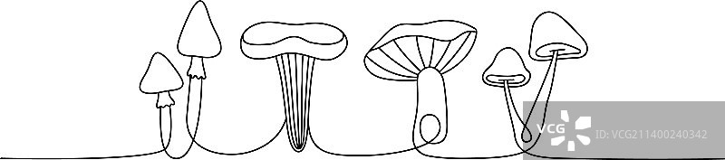 蘑菇一笔画连续画套装图片素材