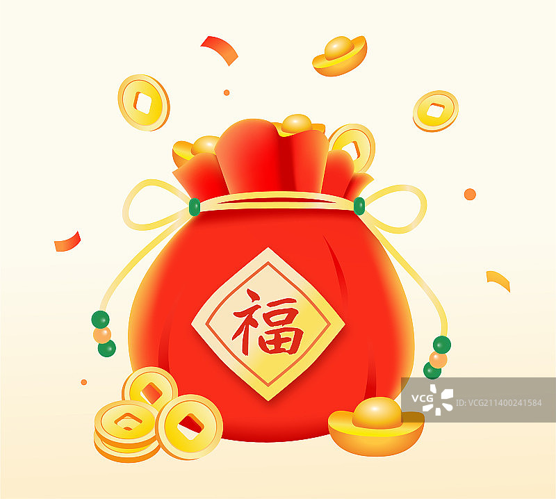 福袋节日插画元素图片素材