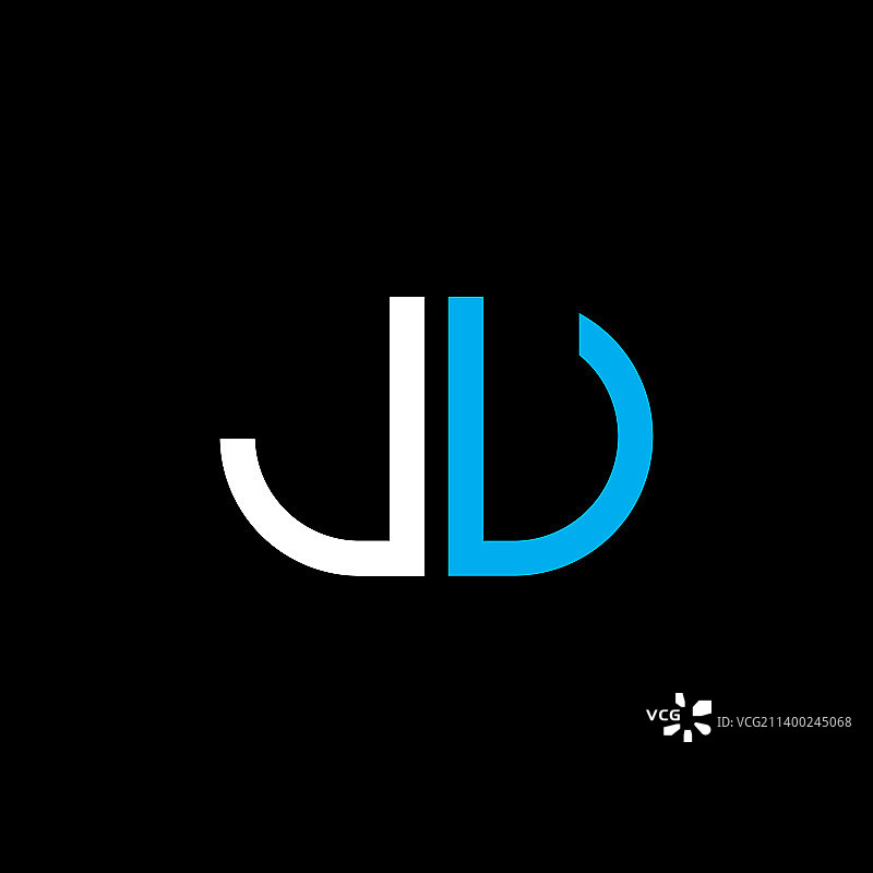 JU字母创意图形标志设计图片素材