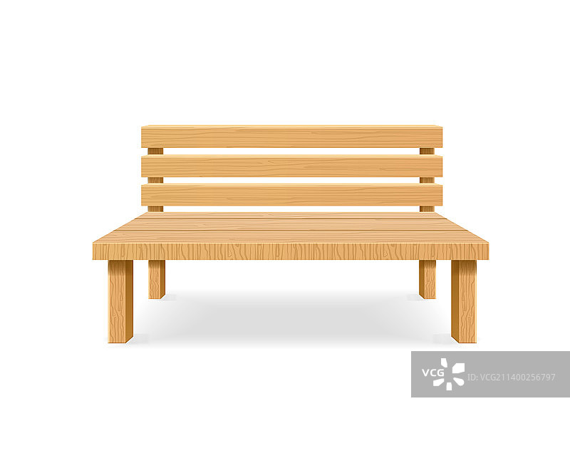 逼真的3D木制长椅图片素材
