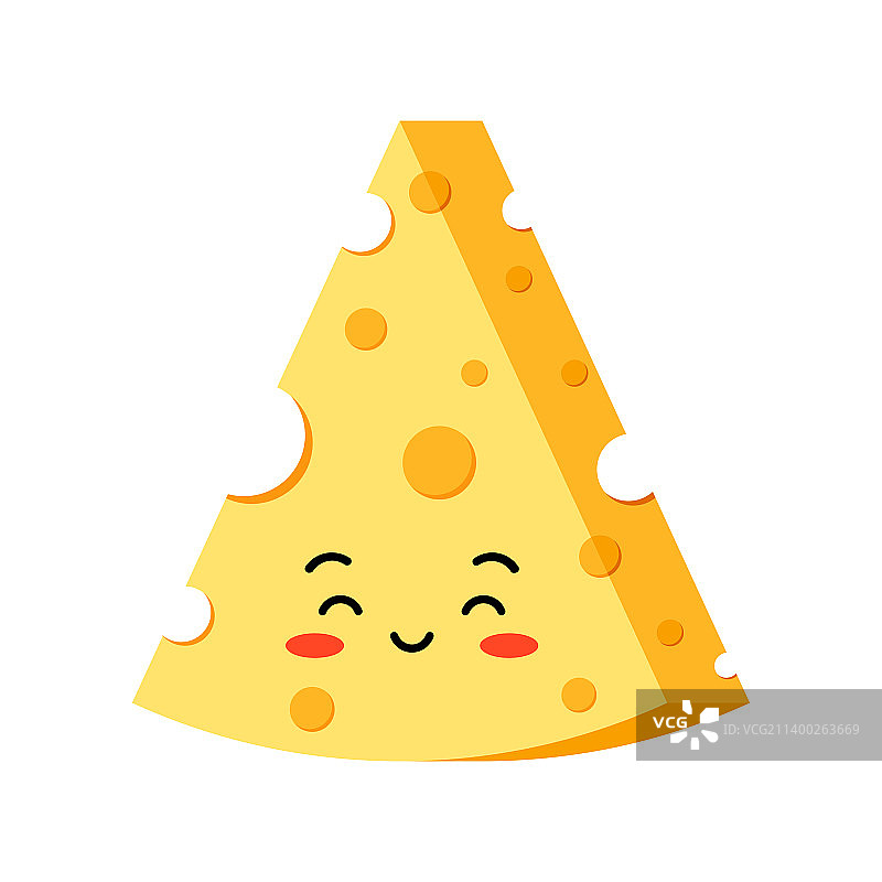 带孔切片微笑表情符号的三角形奶酪图片素材