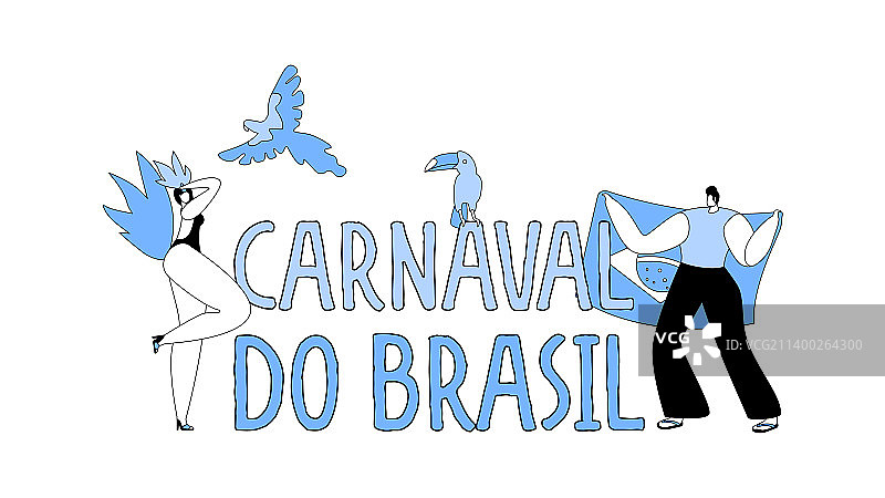 带有国旗的巴西狂欢节横幅图片素材