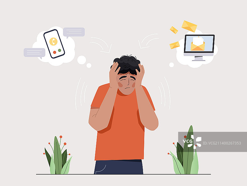 焦虑的男人概念图片素材