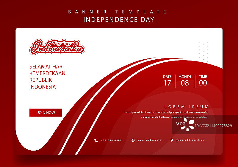 红白波浪banner模板设计图片素材