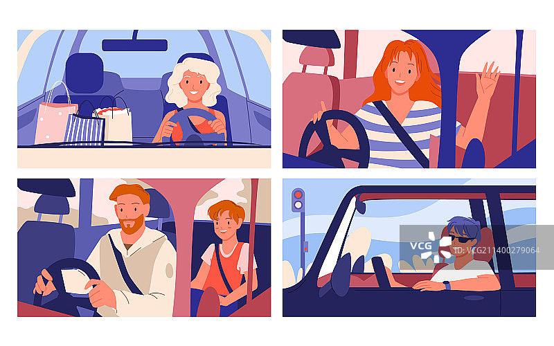 驾驶私家车的群体图片素材