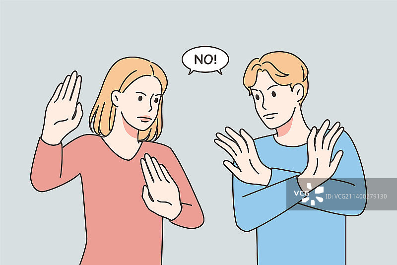 人们做出拒绝手势图片素材