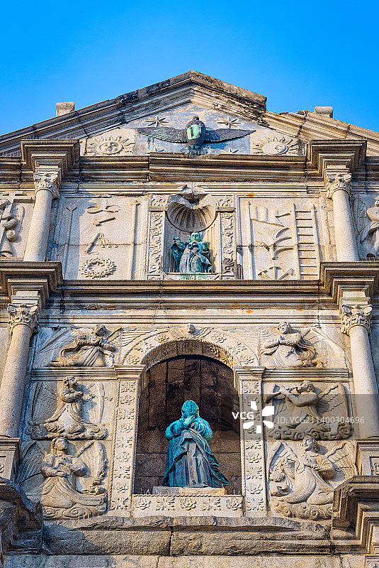 澳门大三巴牌坊圣保禄大教堂遗址图片素材