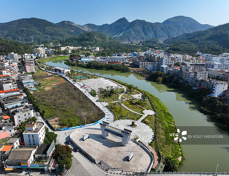 惠州市惠阳区永湖镇文化体育公园航拍图片素材