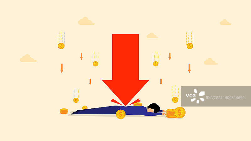 经济通货膨胀概念：沮丧的人图片素材