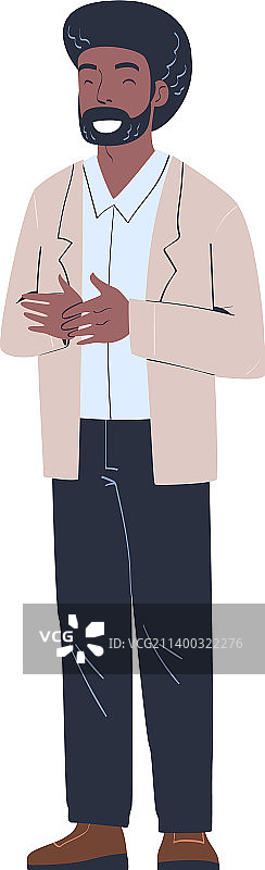 正在起立鼓掌的非裔美国男子图片素材