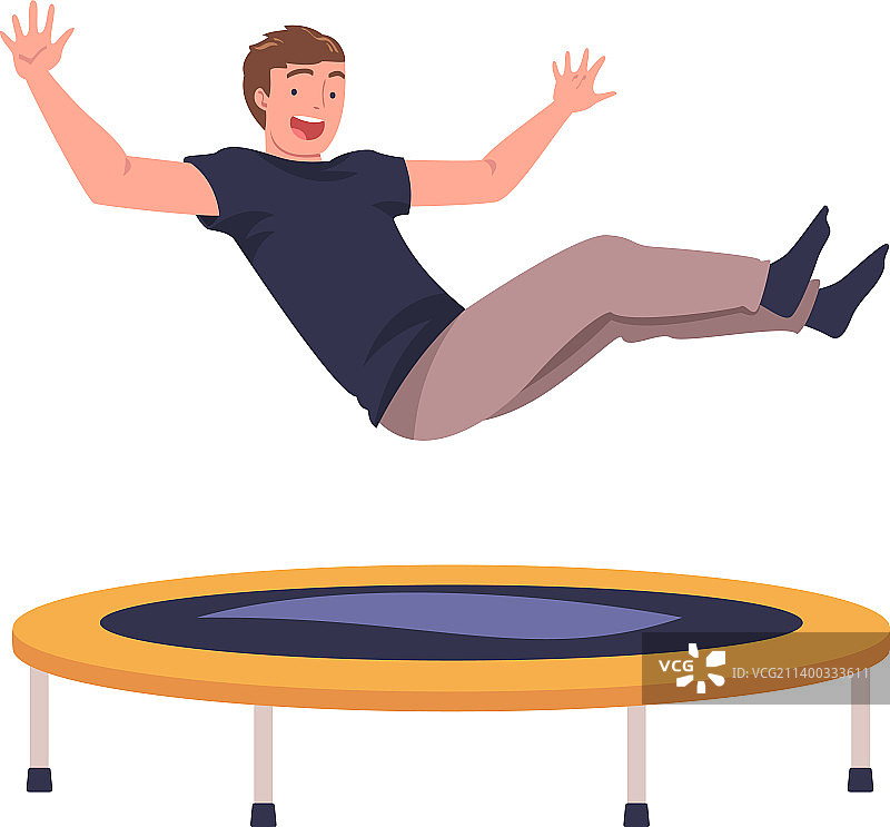 快乐的男人在上面跳跃图片素材