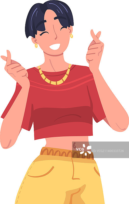 做出积极手势的女人图片素材