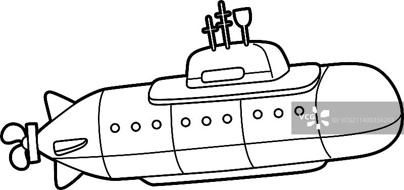 儿童核潜艇载具涂色页图片素材