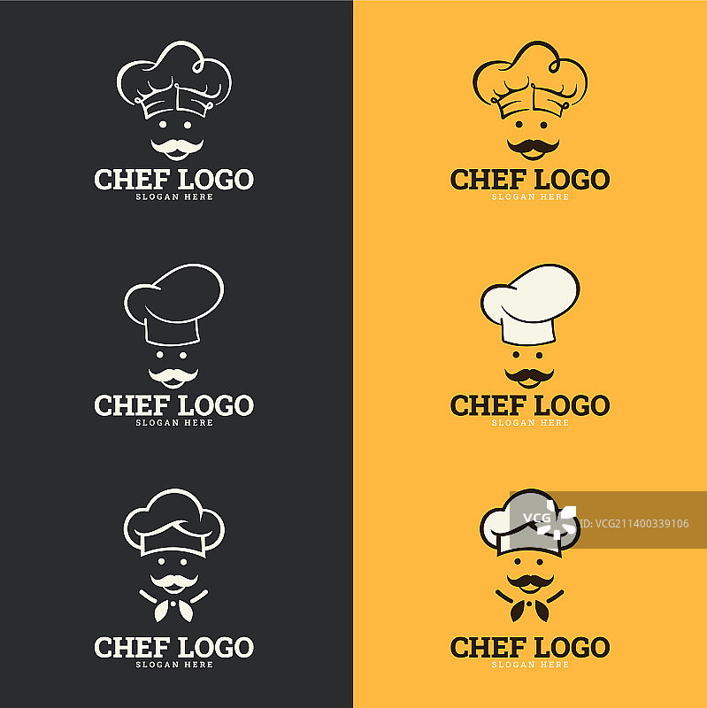 厨师帽餐厅标志模板图片素材