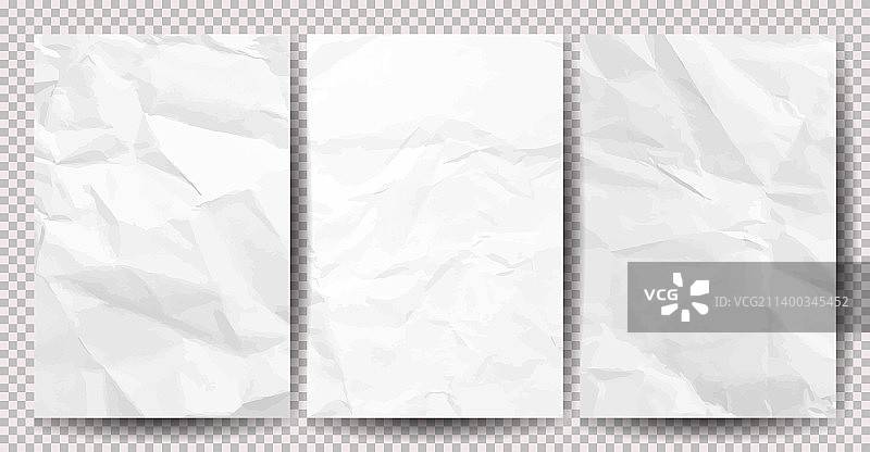 白色褶皱纸张组合图片素材