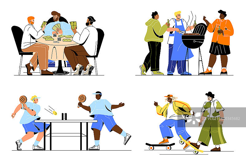 人们休闲放松合集图片素材