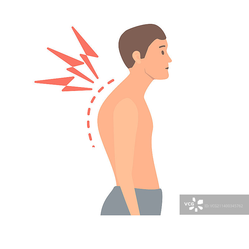 背痛和不良姿势的男人图片素材