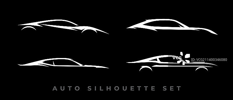 跑车汽车标志剪影合集图片素材