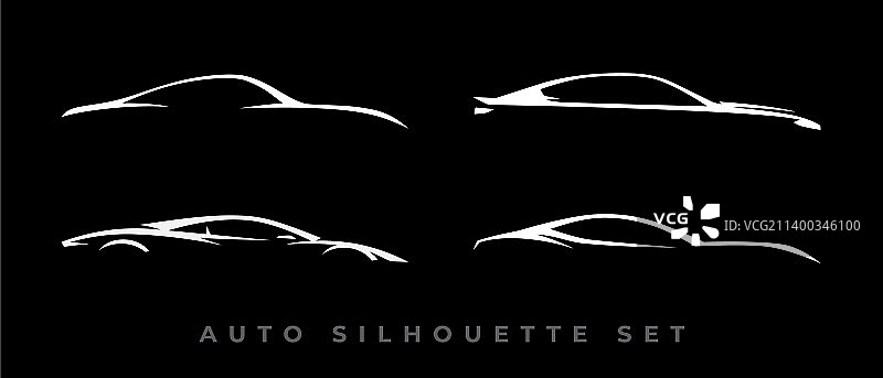 跑车汽车标志剪影合集图片素材