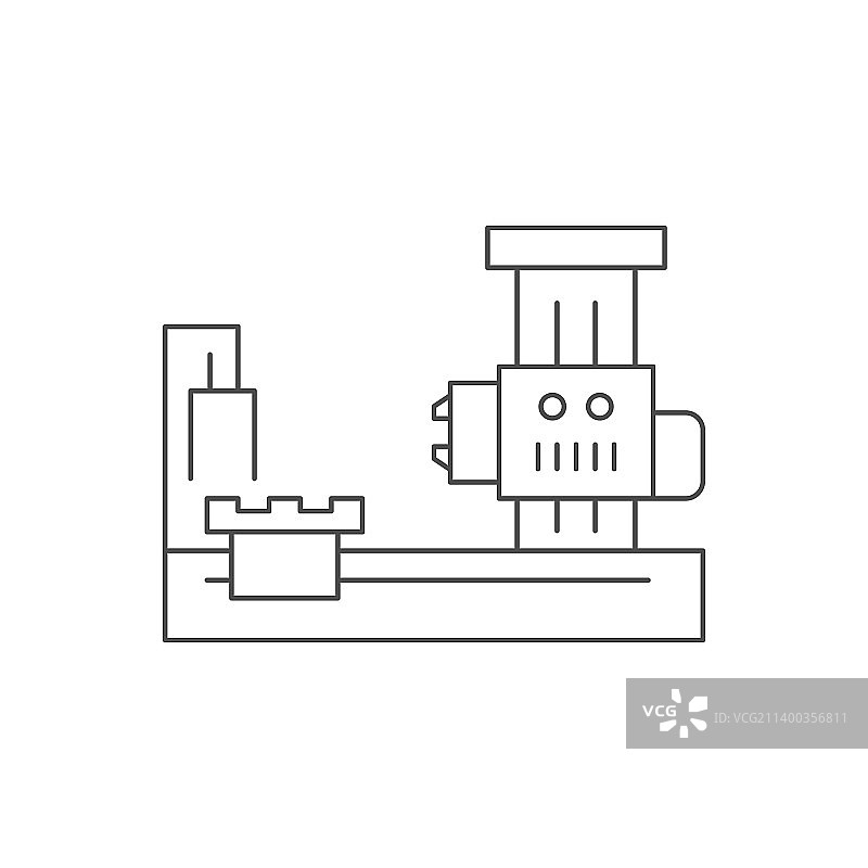 钻孔机线条轮廓图标图片素材