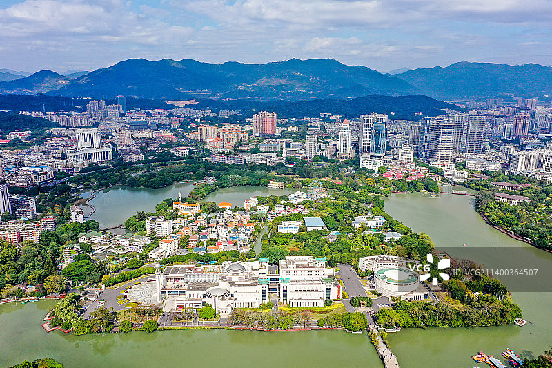 航拍福建博物院 福建积翠园艺术馆 福建省美术馆图片素材