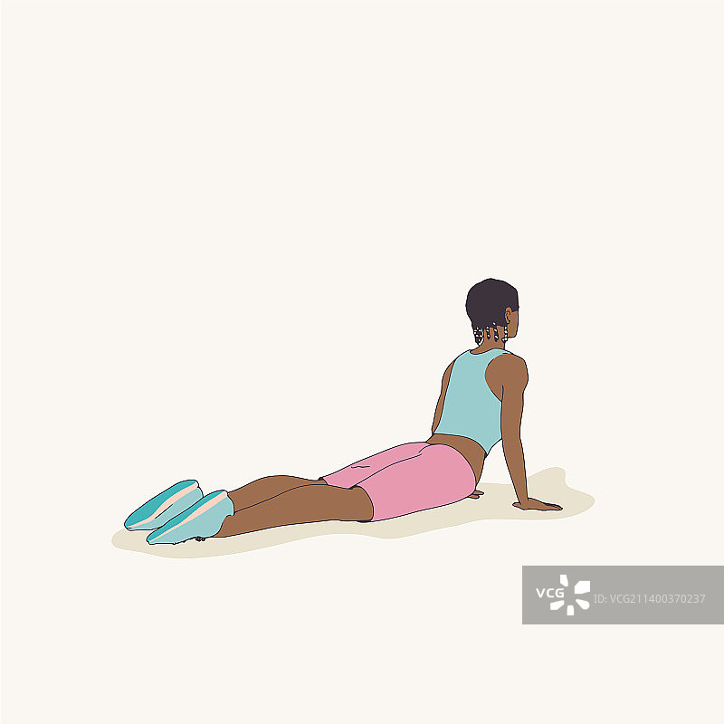 年轻的非裔美国女性运动健身图片素材