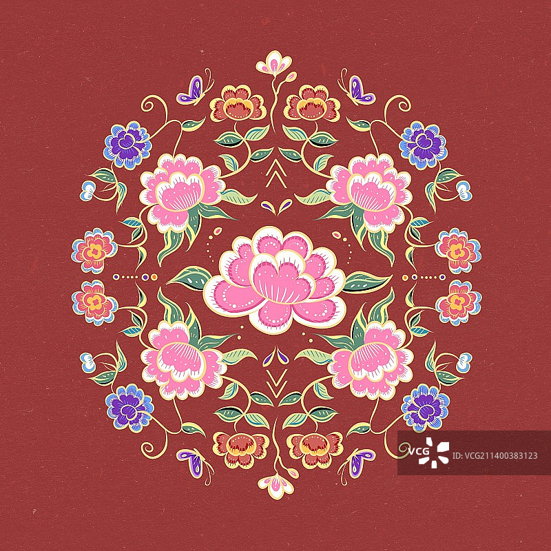 牡丹花纹样图片素材