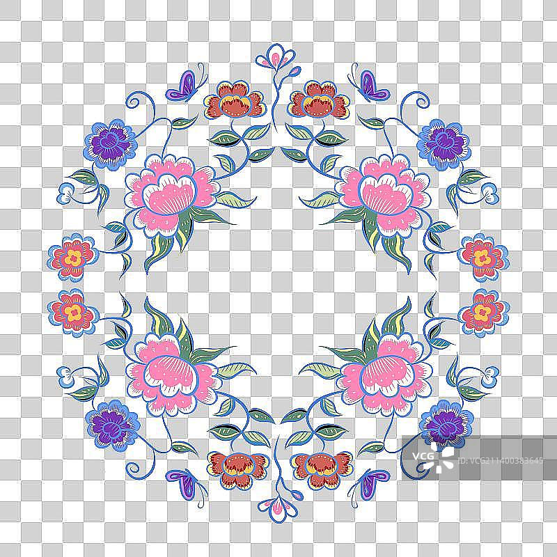 牡丹花边框元素图片素材