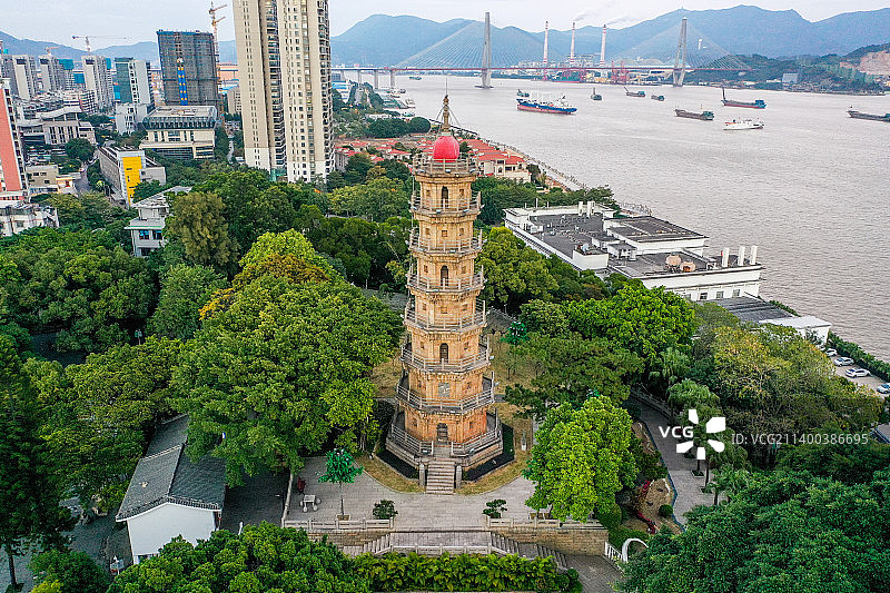 航拍福建福州罗星塔公园 福州马尾船政文化旅游景区图片素材