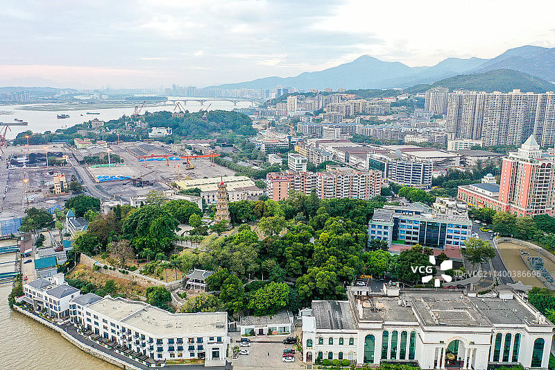 航拍福建福州罗星塔公园 福州马尾船政文化旅游景区图片素材
