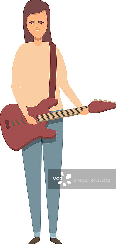 卡通街头电吉他图标图片素材