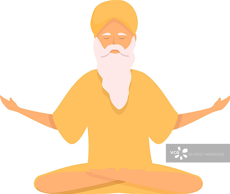 印度人物卡通瑜伽男人图标图片素材