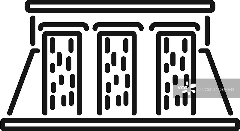 水电能源的电坝图标轮廓图片素材