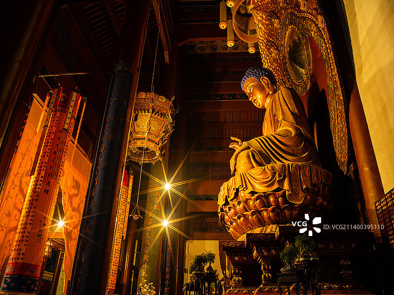 杭州灵隐寺.释迦牟尼佛图片素材