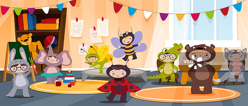 儿童嘉年华动物服装活动图片素材