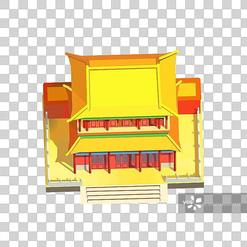 2.5D俯视北京故宫建筑亭子阁楼图片素材