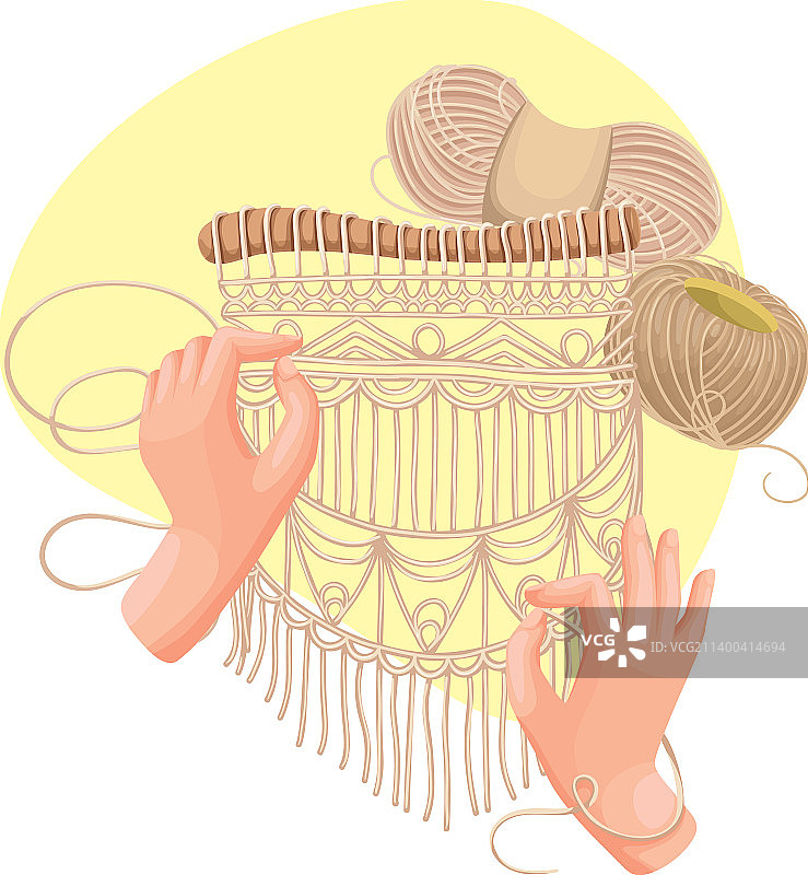 编织马卡龙的女人图片素材