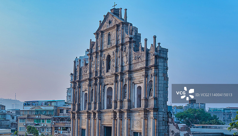 澳门大三巴牌坊圣保禄大教堂遗址欧式古建筑图片素材