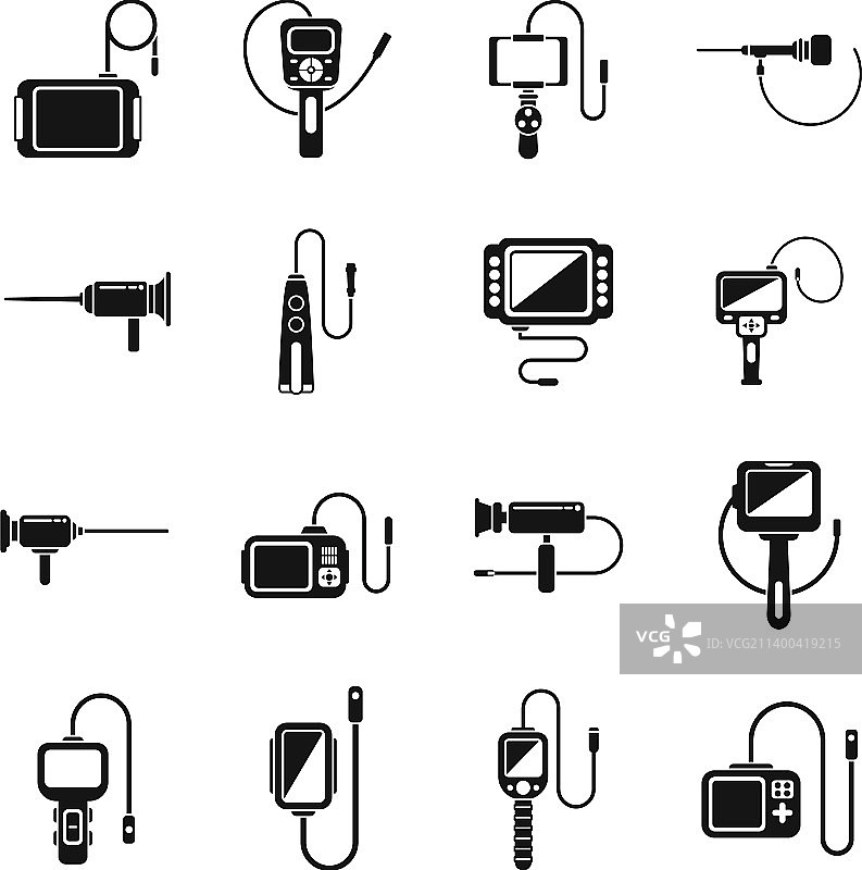 内窥镜图标集合 简约消化图片素材