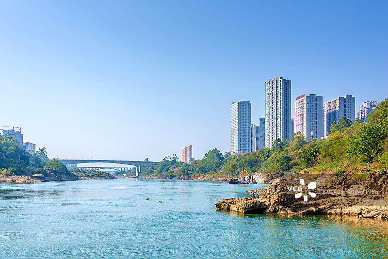 中国广西来宾市相思园红水河风光图片素材