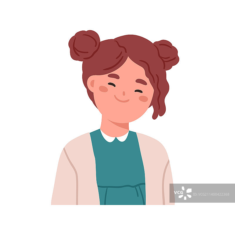 微笑的学童女孩头像图片素材