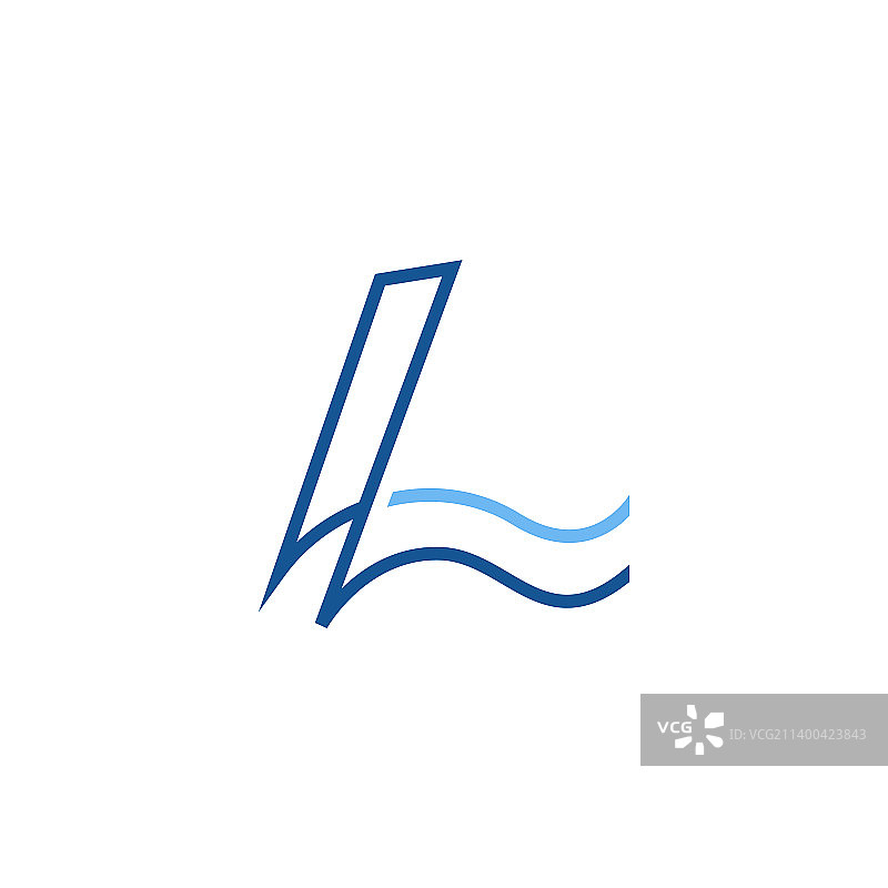 抽象字母L线条艺术标志图片素材