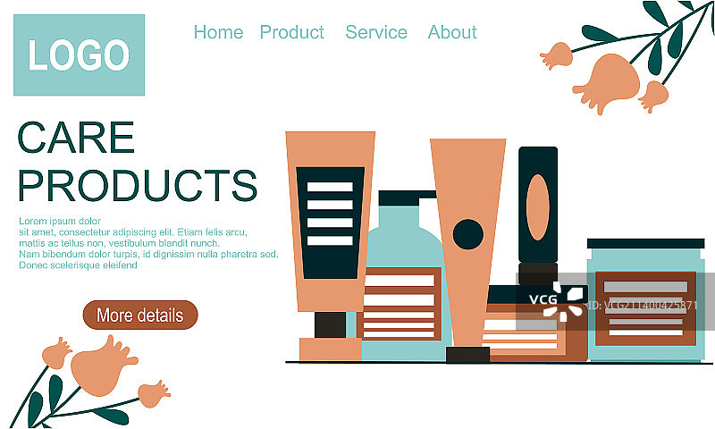 化妆品容器、瓶子、面部美容水疗产品合集图片素材