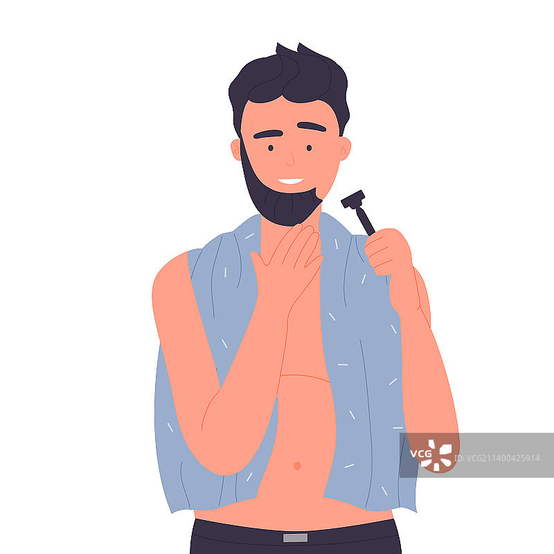 男人刮脸图片素材